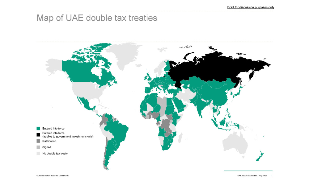 Map Of Uae Double Tax Treaties
