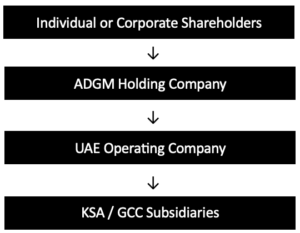 Group Holding Company for UAE and International Subsidiaries Structure